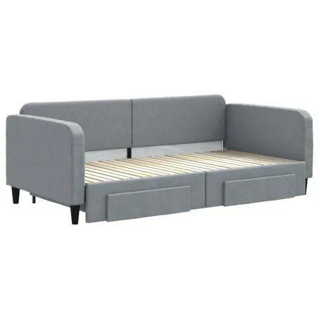 Lit de jour avec gigogne et tiroirs sans matelas 100x200 cm