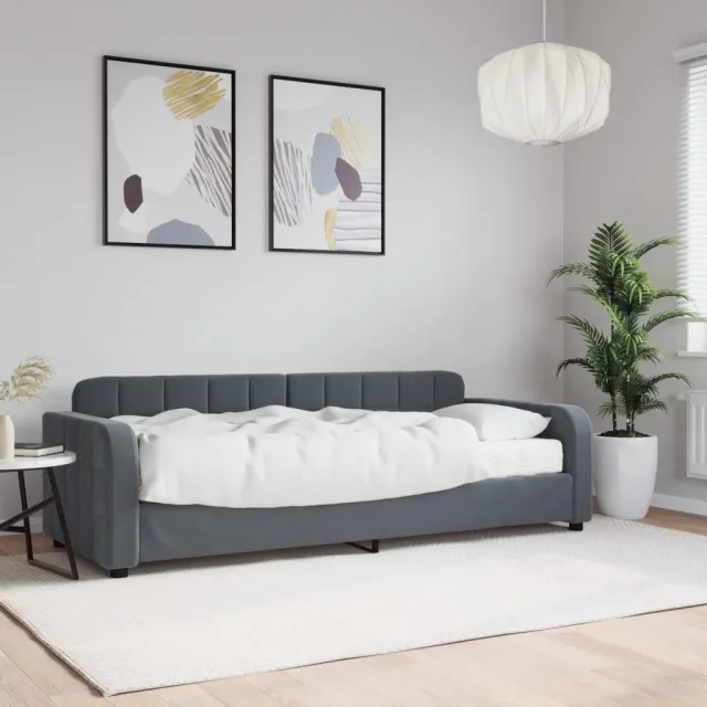 Lit de jour avec matelas gris foncé 80x200 cm velours