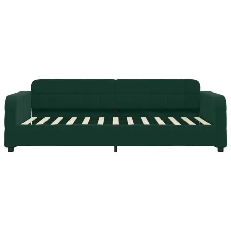 Lit de jour avec matelas vert foncé 80x200 cm velours