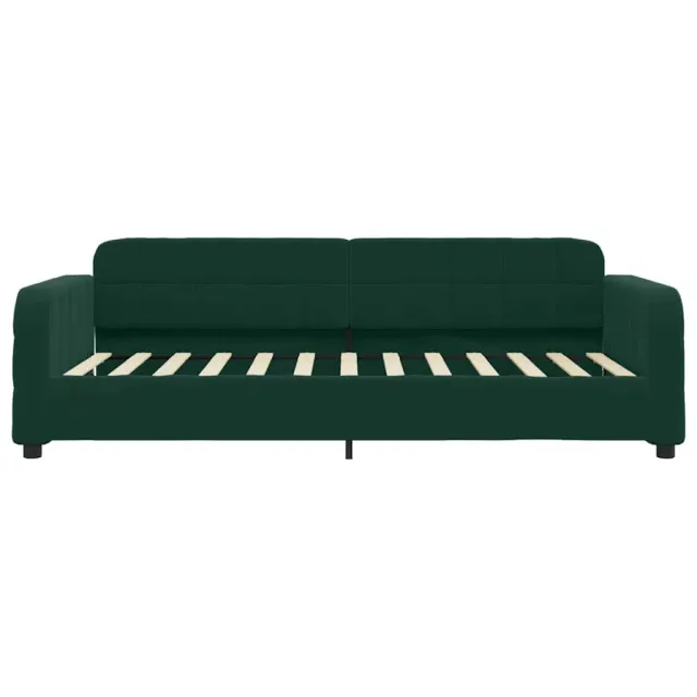 Lit de jour avec matelas vert foncé 90x200 cm velours