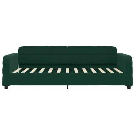 Lit de jour avec matelas vert foncé 90x200 cm velours