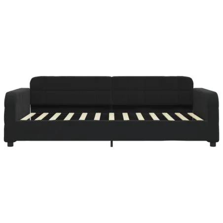 Lit de jour avec matelas noir 90x200 cm velours