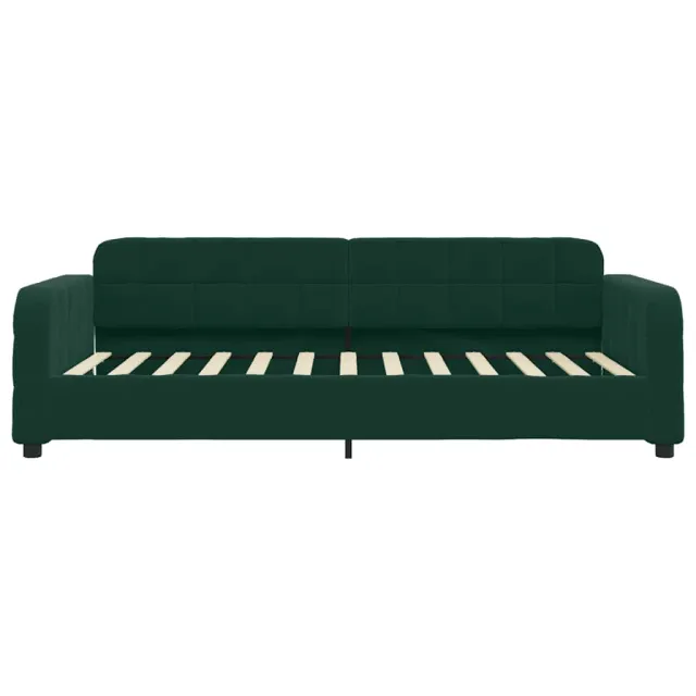 Lit de jour avec matelas vert foncé 100x200 cm velours