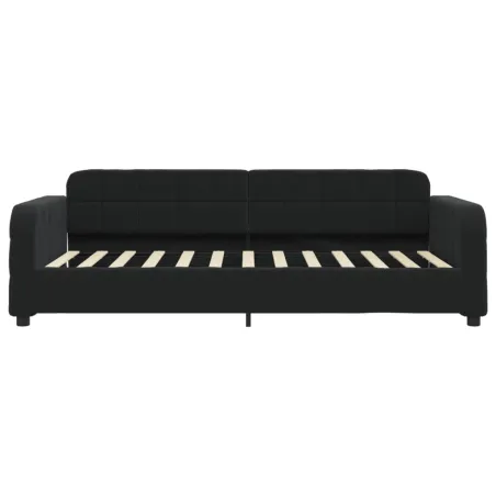 Lit de jour avec matelas noir 100x200 cm velours