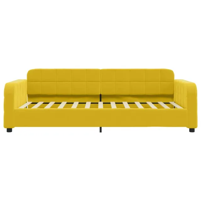 Lit de jour avec matelas jaune 100x200 cm velours