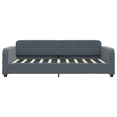 Lit de jour avec matelas gris foncé 90x190 cm velours