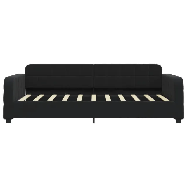 Lit de jour avec matelas noir 90x190 cm velours