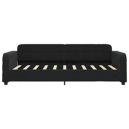 Lit de jour avec matelas noir 90x190 cm velours