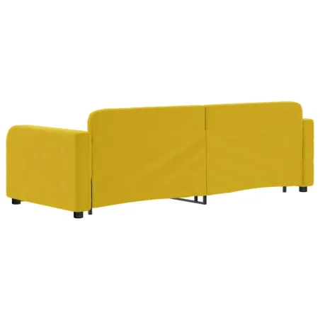 Lit de jour avec lit gigogne jaune 80x200 cm velours