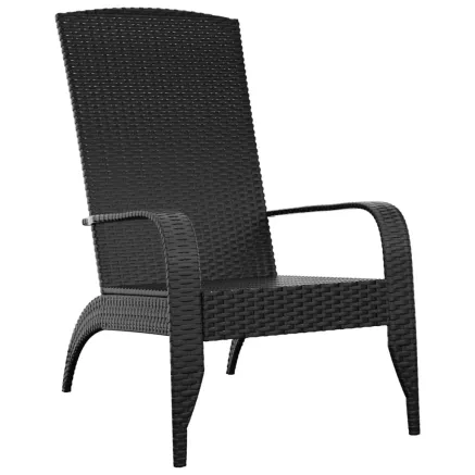 Chaise de jardin Adirondack en polyrotin noir 2