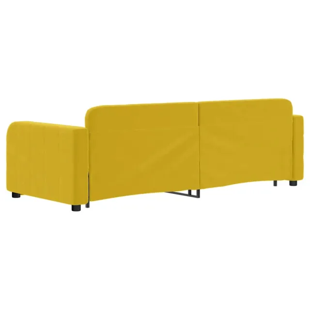 Lit de jour avec gigogne et tiroirs jaune 80x200 cm velours