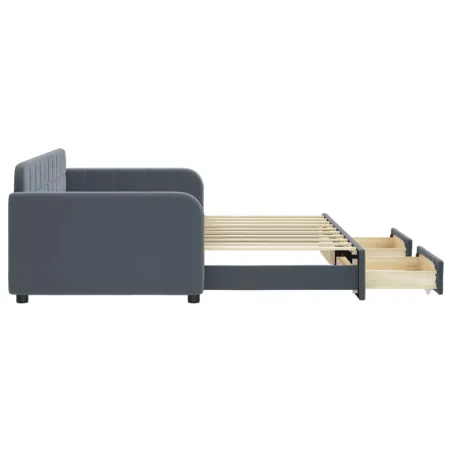 Lit de jour avec gigogne et tiroirs sans matelas 90x190 cm