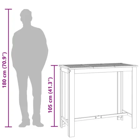 Table de bar de jardin 120x60x105 cm Bois d'acacia solide