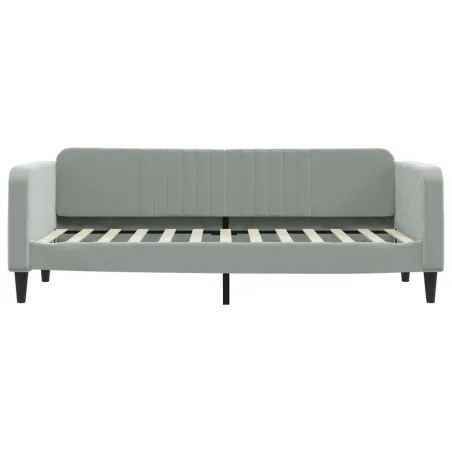 Lit de jour avec matelas gris clair 80x200 cm velours