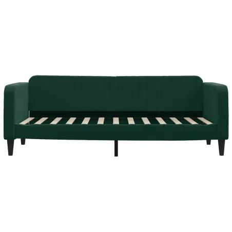 Lit de jour avec matelas vert foncé 80x200 cm velours