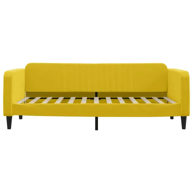 Lit de jour avec matelas jaune 90x200 cm velours