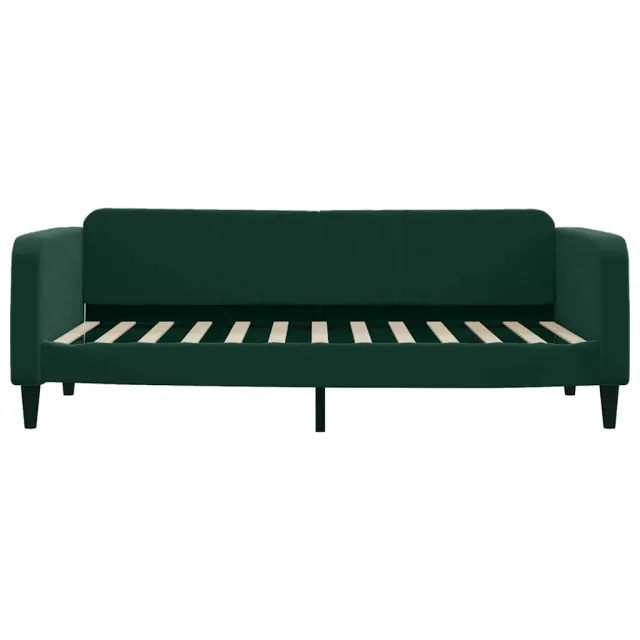 Lit de jour avec matelas vert foncé 100x200 cm velours