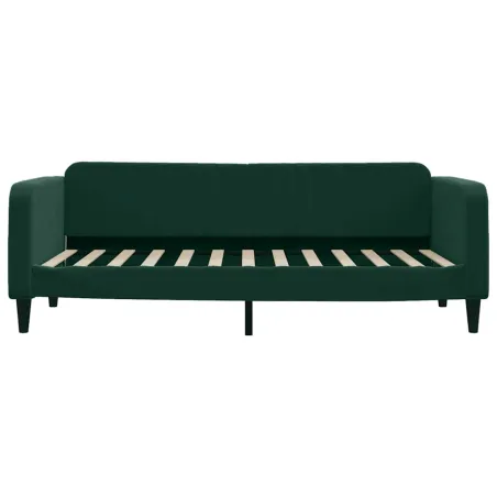 Lit de jour avec matelas vert foncé 100x200 cm velours