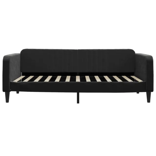 Lit de jour avec matelas noir 100x200 cm velours