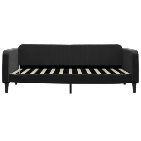 Lit de jour avec matelas noir 100x200 cm velours