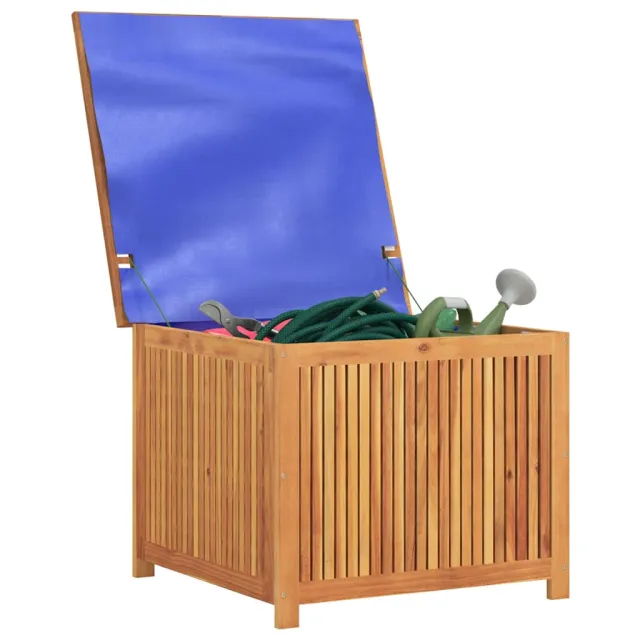 Boîte de rangement de jardin 75x75x58 cm bois massif d'acacia