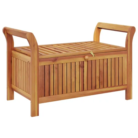 Banc de rangement de jardin avec coussin 91 cm Bois d'acacia