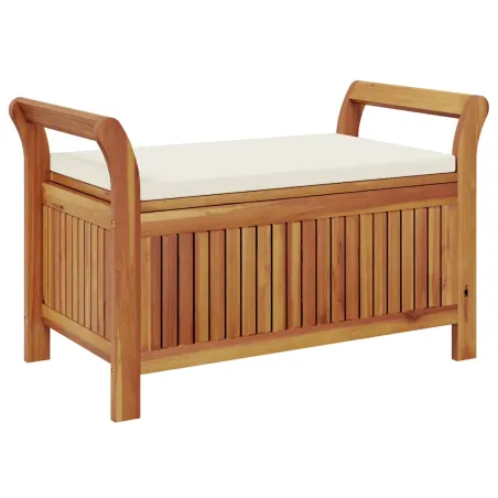 Banc de rangement de jardin avec coussin 91 cm Bois d'acacia