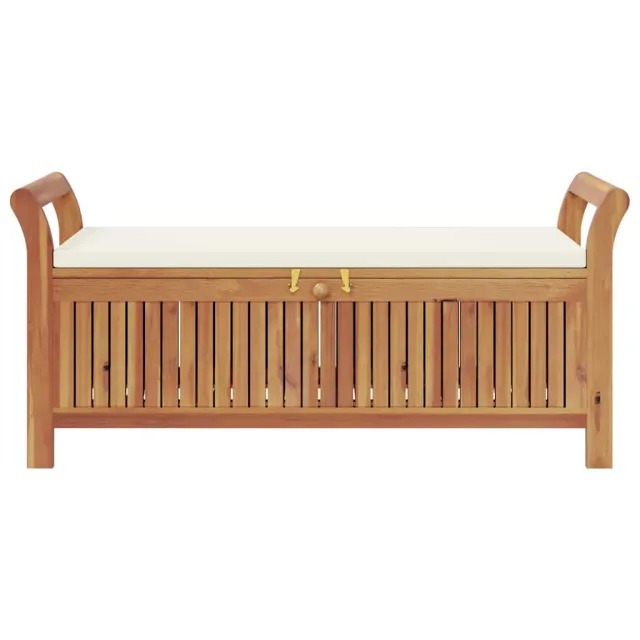 Banc de rangement de jardin avec coussin 126 cm Bois d'acacia