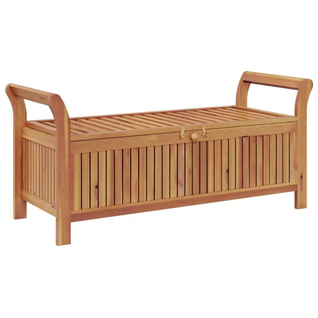 Banc de rangement de jardin avec coussin 126 cm Bois d'acacia