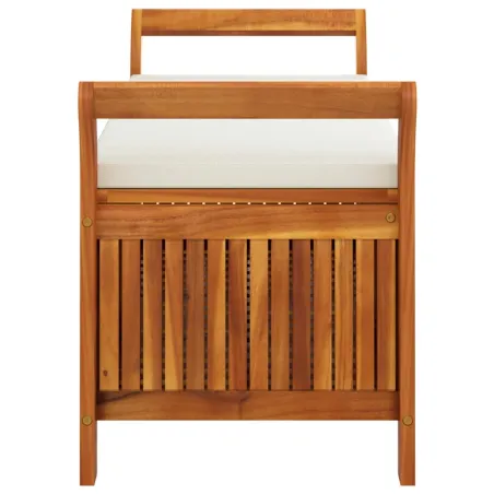 Banc de rangement de jardin avec coussin 126 cm Bois d'acacia