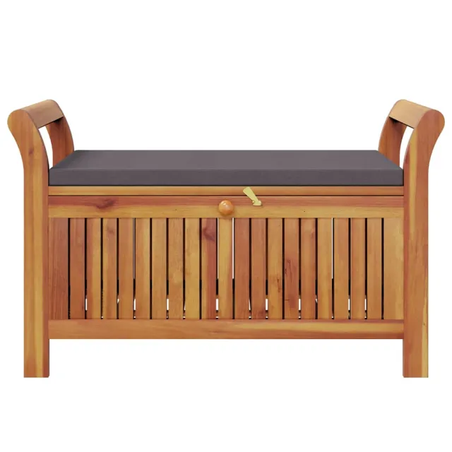 Banc de rangement de jardin avec coussin 91 cm Bois d'acacia
