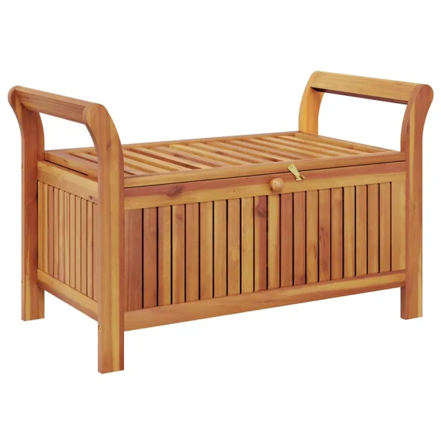 Banc de rangement de jardin avec coussin 91 cm Bois d'acacia