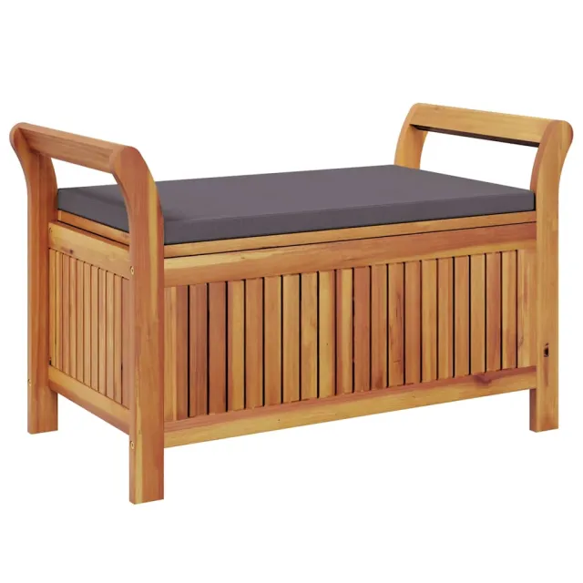 Banc de rangement de jardin avec coussin 91 cm Bois d'acacia