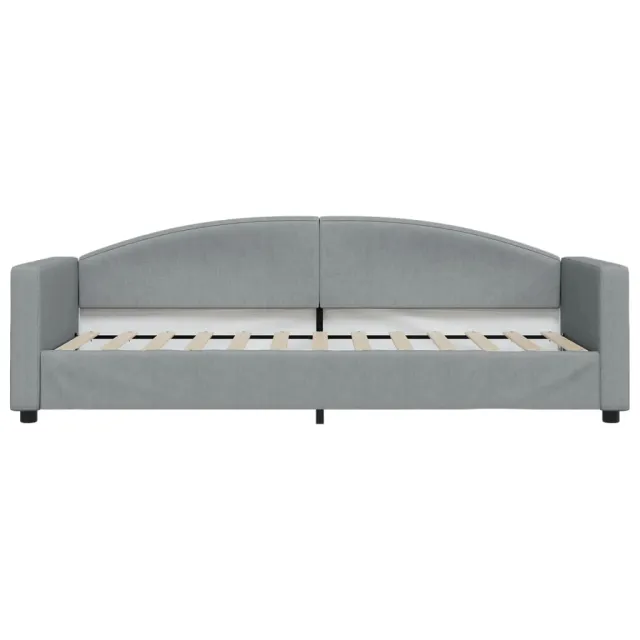 Lit de jour avec matelas gris clair 80x200 cm tissu