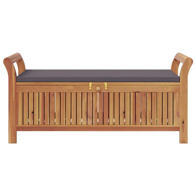 Banc de rangement de jardin avec coussin 126 cm Bois d'acacia