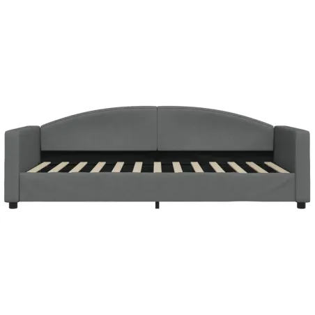 Lit de jour avec matelas gris foncé 90x200 cm tissu