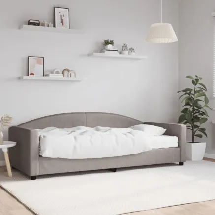 Lit de jour avec matelas taupe 90x200 cm tissu