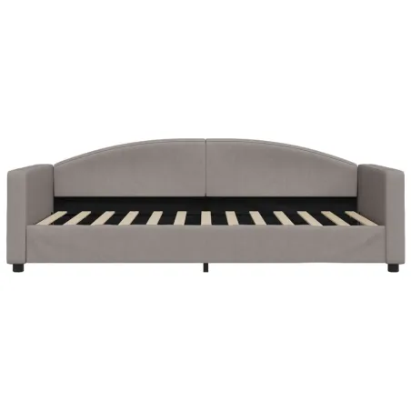 Lit de jour avec matelas taupe 90x200 cm tissu