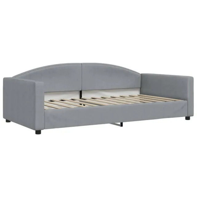 Lit de jour avec matelas gris clair 100x200 cm tissu