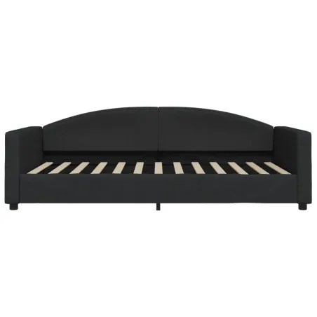 Lit de jour avec matelas noir 100x200 cm tissu