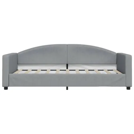 Lit de jour avec matelas gris clair 90x190 cm tissu