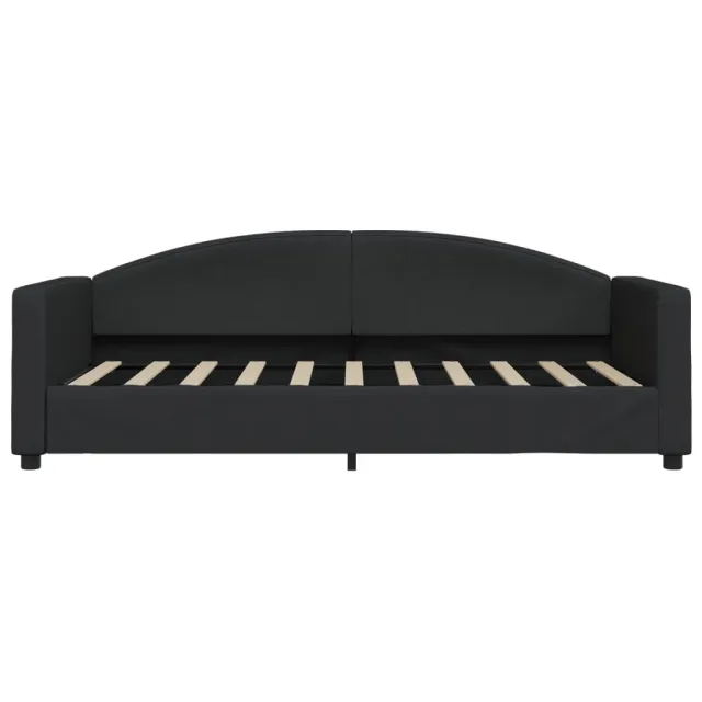 Lit de jour avec matelas noir 90x190 cm tissu