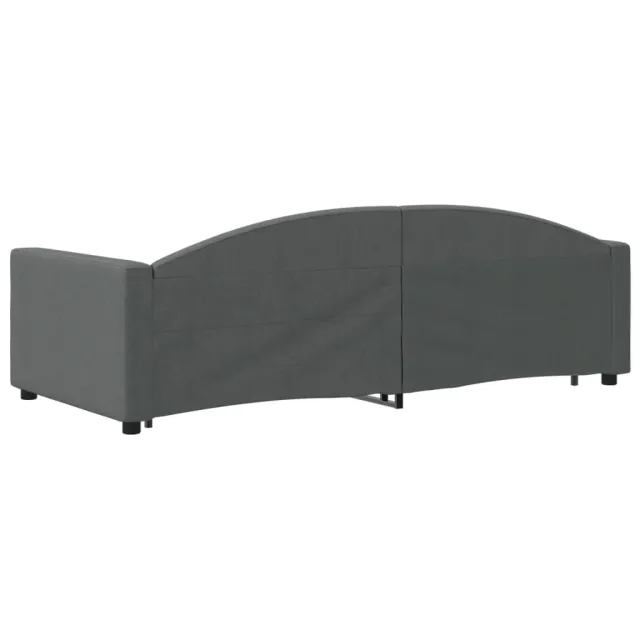 Lit de jour avec gigogne sans matelas gris foncé 90x200 cm