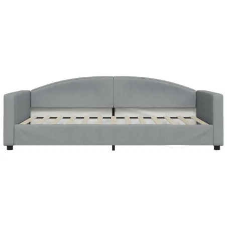 Lit de jour avec gigogne sans matelas gris clair 100x200 cm