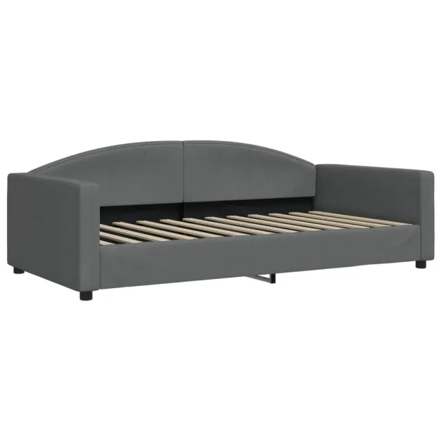 Lit de jour avec gigogne sans matelas gris foncé 100x200 cm