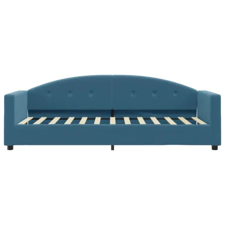 Lit de jour avec matelas bleu 80x200 cm velours