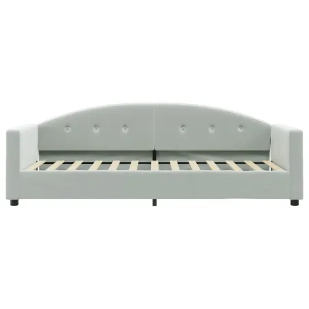 Lit de jour avec matelas gris clair 80x200 cm velours