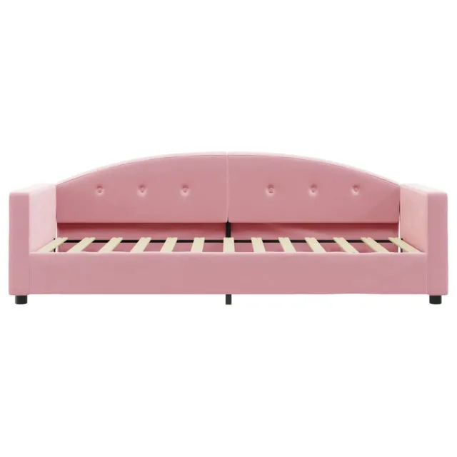 Lit de jour avec matelas rose 80x200 cm velours