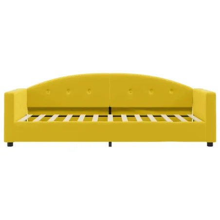 Lit de jour avec matelas jaune 80x200 cm velours