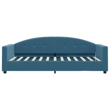 Lit de jour avec matelas bleu 90x200 cm velours